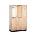 Salsbury Industries Salsbury Industries 12368LGT 3 Wide Solid Oak Executive Wood Locker Double Tier - Light Oak 12368LGT